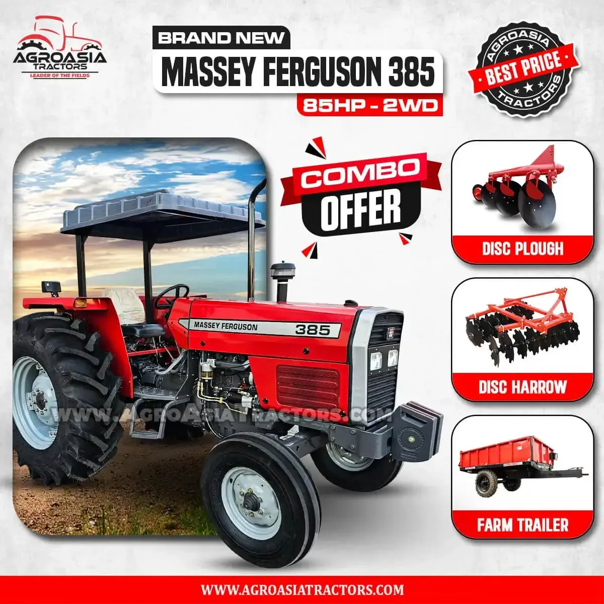 Massey Ferguson MF385 85HP 2WD Tractor Uganda