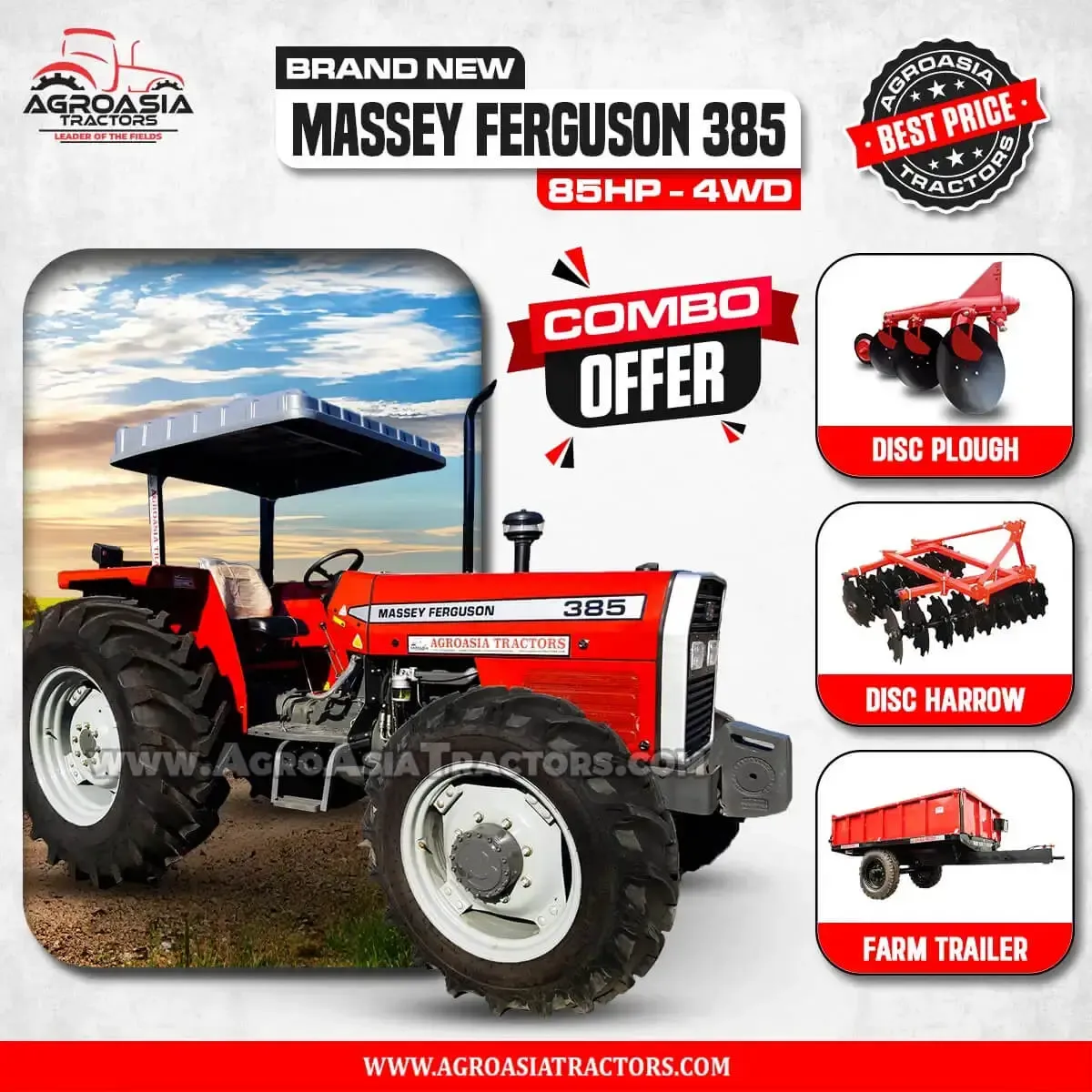 Massey Ferguson MF385 85HP 4WD Tractor Uganda